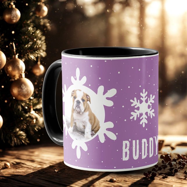 Mug Nom de l'animal de compagnie Photo Flocon de neige (Créateur téléchargé)