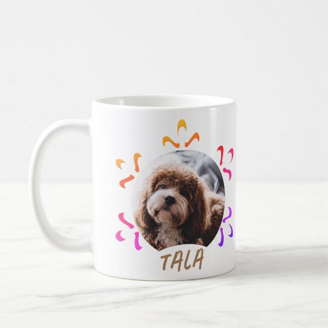 Mug Nom de l'animal de compagnie Photo Flocon de neige (Gauche)