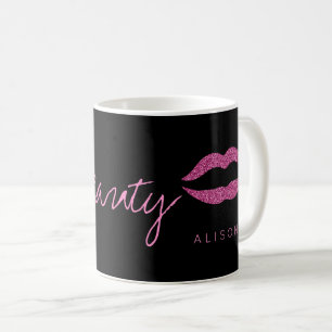 Mug Nom de l'artiste de maquillage glam chaudes lèvres