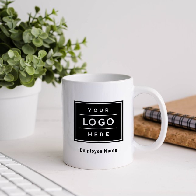 Mug Nom de l'employé et logo de l'entreprise personnal (Créateur téléchargé)