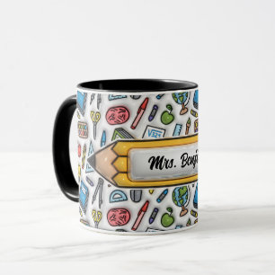 Mug Nom de l'enseignant adorable mignon 3D Inflated Lo