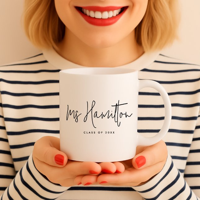 Mug Nom de l'enseignant Catégorie de l'année Appréciat (Créateur téléchargé)