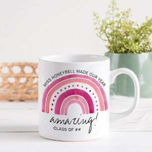 Mug Nom de l'enseignant Classe incroyable de Doodle