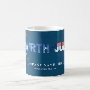 Mug Nom de l'entreprise personnalisée 4 juillet Drapea