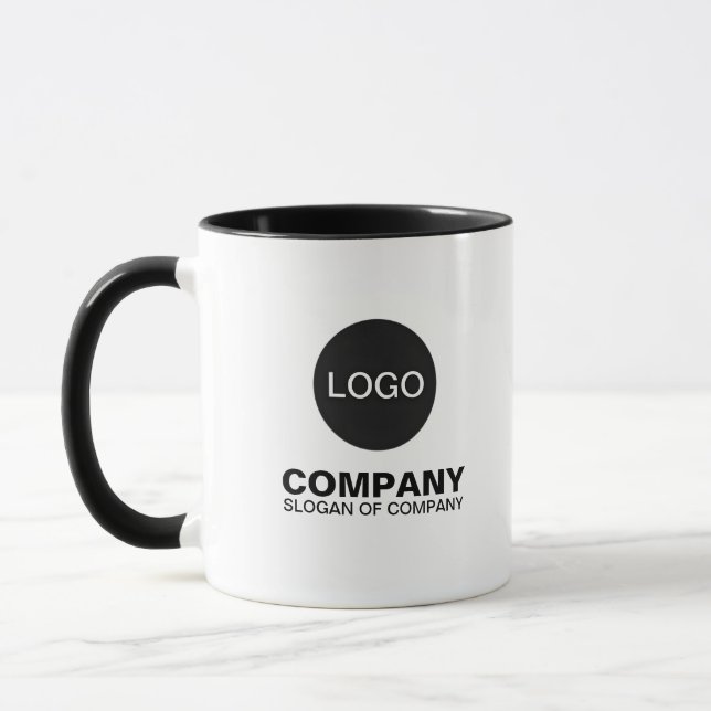 Mug Nom de l'entreprise, slogan et logo | Marque perso (Gauche)
