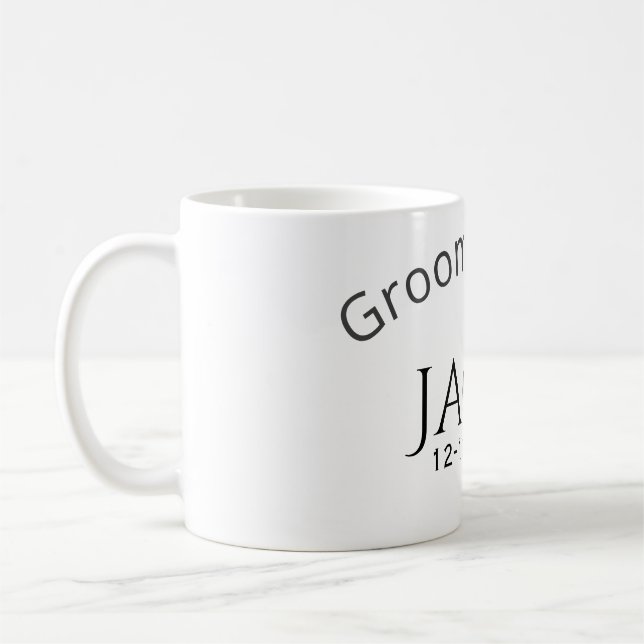 Mug nom de l'équipe du marié date année lettre grasse  (Gauche)