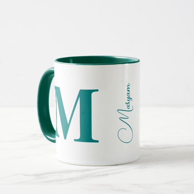 Mug Nom de lettre initiale personnalisé | Monogramme s (Devant gauche)