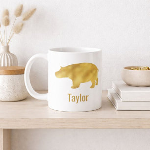 Mug Nom de l'hippopotame en or