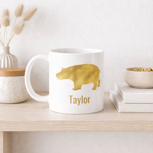 Mug Nom de l'hippopotame en or  (Créateur téléchargé)
