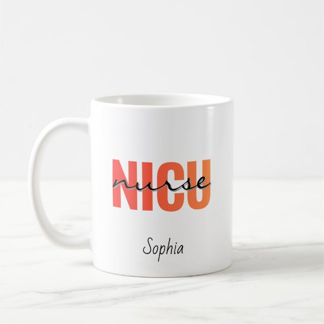 Mug Nom de l'infirmière en soins intensifs néonatals p (Gauche)