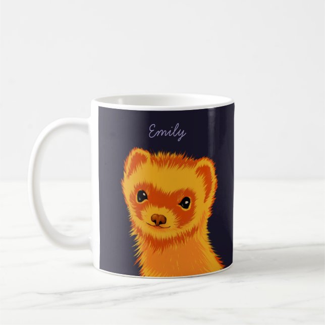 Mug Nom de mère du furet d'art Cute (Gauche)