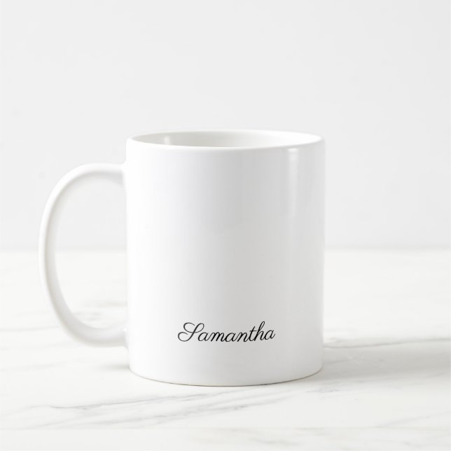 Mug Nom de monogramme d'anniversaire de script moderne (Gauche)