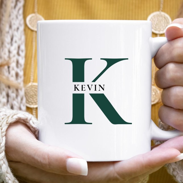 Mug Nom de monogramme minimaliste élégant (Créateur téléchargé)