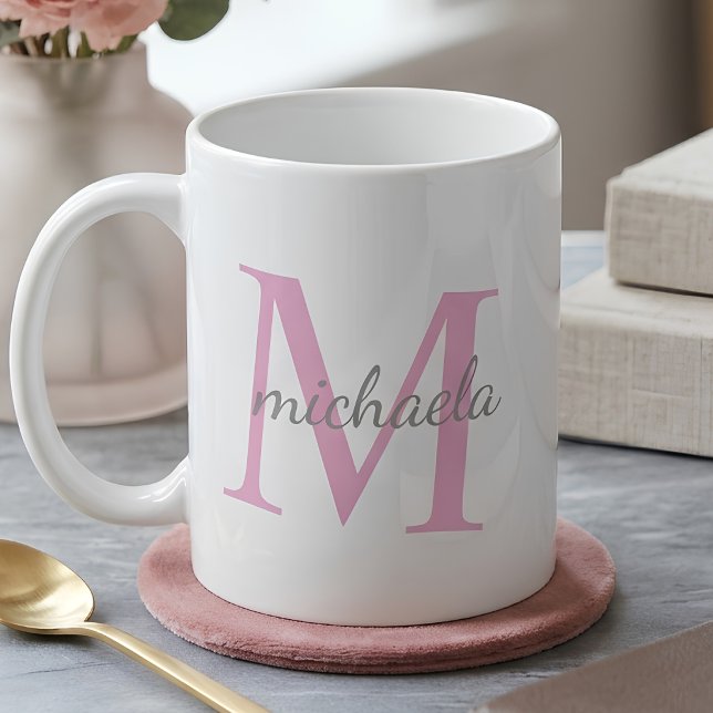 Mug Nom de monogramme personnalisé M (Créateur téléchargé)