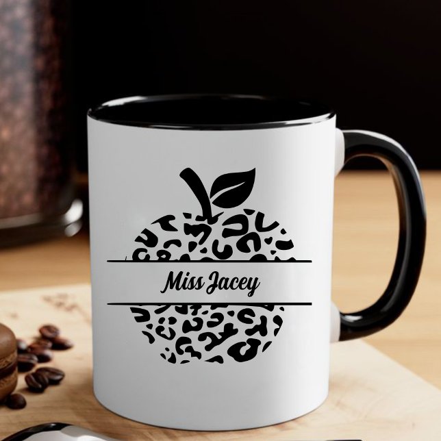 Mug Nom de pomme personnalisé pour enseignant, Enseign (Custom Teacher, Gift For Teacher, Apple Teacher, Personalized Name Teacher mug)