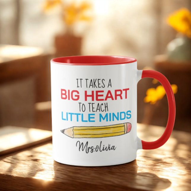 Mug Nom de professeurs personnalisés moderne avec cita (Modern teachers day mug)