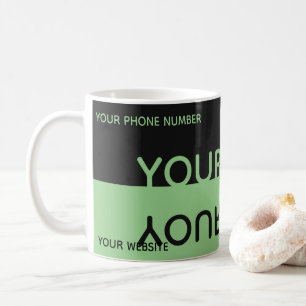 Mug Nom de reflet tout simplement élégant noir et vert
