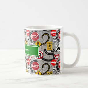 Mug Nom de rue personnalisé par voyage par la route