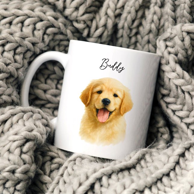Mug Nom de script de portrait de chien de compagnie à  (Créateur téléchargé)