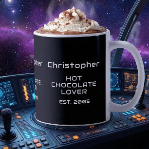 Mug Nom de script de science-fiction blanche amateur d