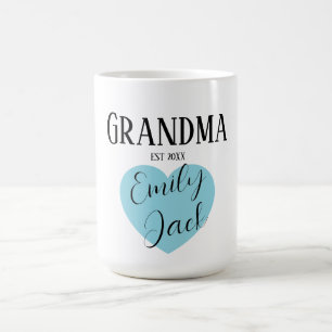 Mug Nom de script grand-mère personnalisé