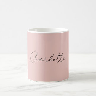 Mug Nom de script manuscrit minimaliste Rose Gold
