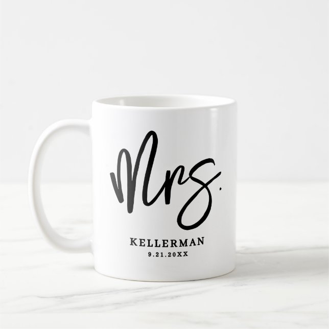 Mug Nom de script personnalisé Mme. (Gauche)
