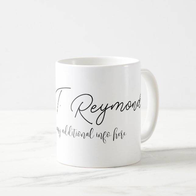 Mug Nom de signature simple blanc (Devant droit)