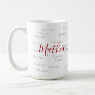 Mug nom de style de police manuscrit sur personnalisat