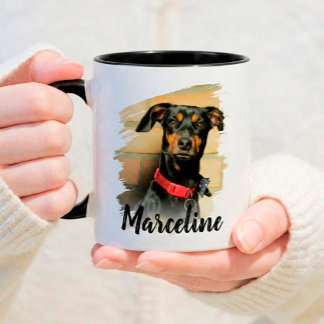 Mug Nom de typographie de script moderne et photo de a