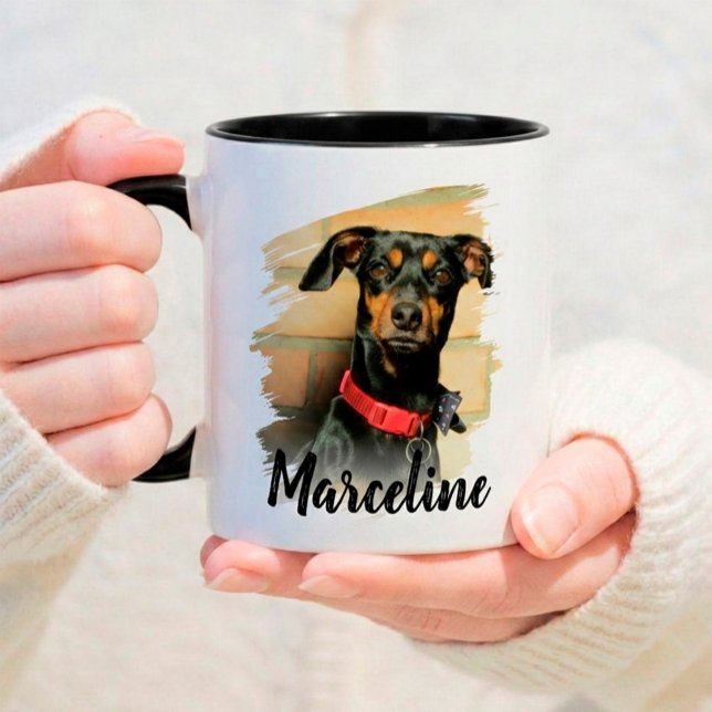 Mug Nom de typographie de script moderne et photo de a (Modern Script typography name photo mug)