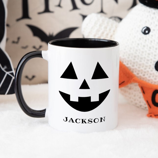 Mug Nom de visage classique de citrouille d'Halloween (Créateur téléchargé)