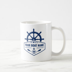 Mug Nom de votre bateau Ancre nautique Oars Helm 2 Sid