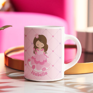 Mug Nom d'enfant personnalisé de fille princesse rose