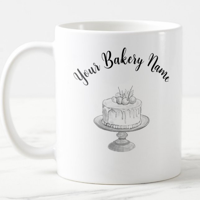 Mug Nom d'entreprise de gâteaux faits maison et logo p (Créateur téléchargé)