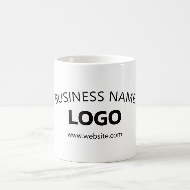 Mug Nom d'entreprise modifiable, site Web et logo télé (Centre)