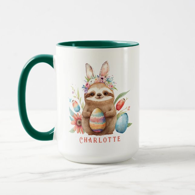 Mug Nom des oeufs de lapin lapin de Pâques (Gauche)