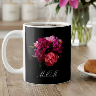 Mug Nom Des Peonées Roses Et Violettes Dramatiques