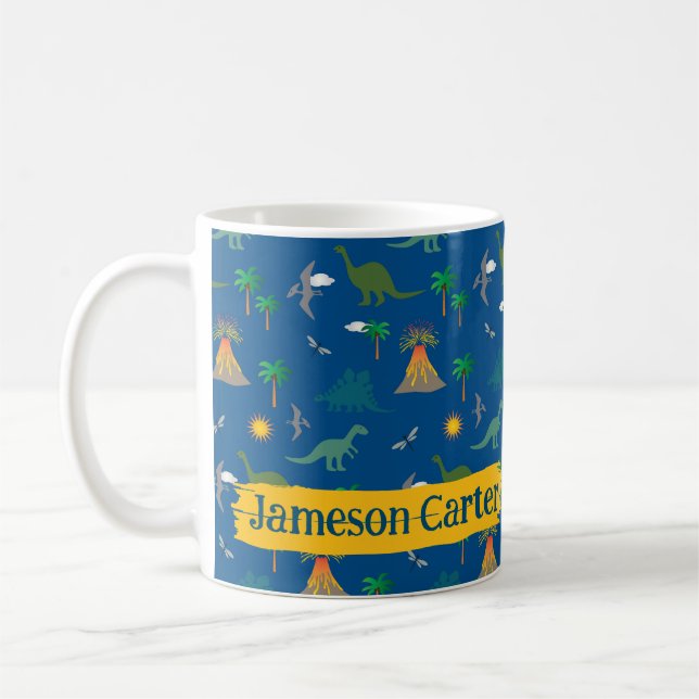 Mug Nom des Plantes Motifs de la faune du dinosaure bl (Gauche)
