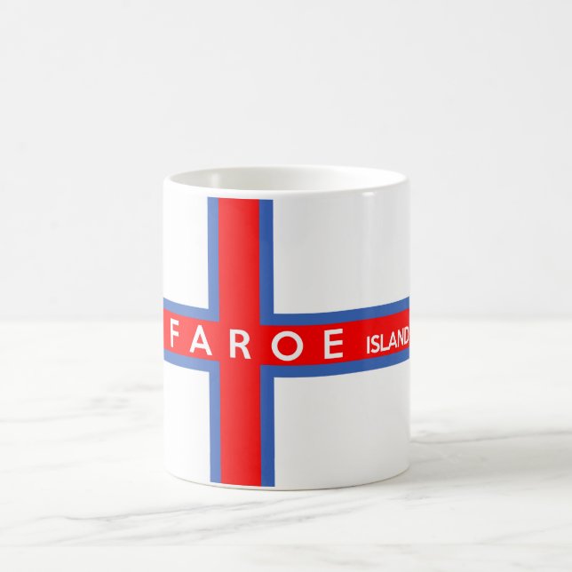 Mug nom des textes de drapeau de pays des Iles Féroé (Centre)