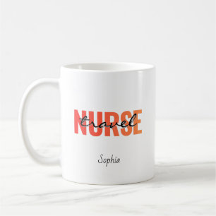 Mug Nom d'infirmière de voyage personnalisé