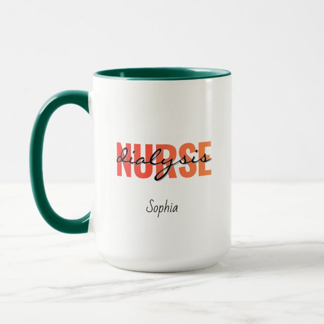 Mug Nom d'infirmière en dialyse personnalisé (Gauche)