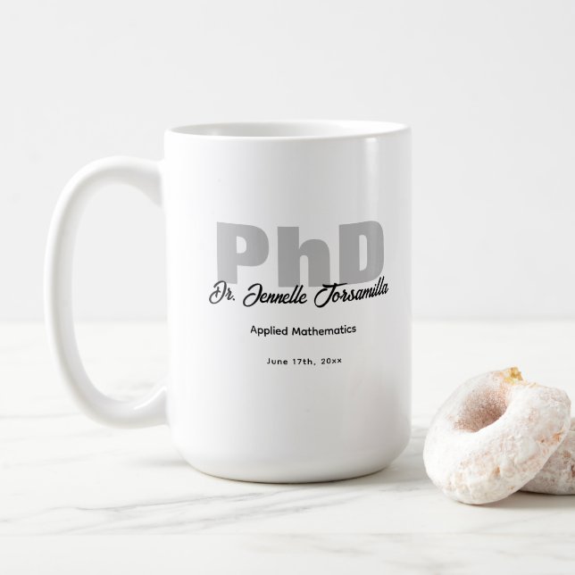 Mug Nom Diplômé Keepsaké PhD (Avec donut)