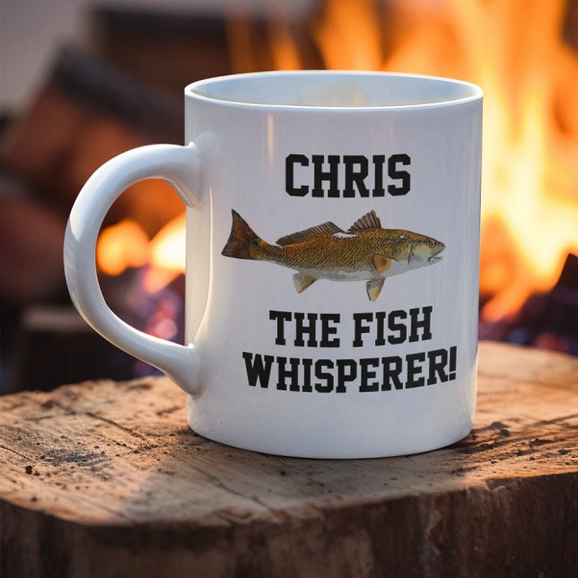 Mug Nom drôle Pêche Poisson Whisperer Redfish Sports (Cool fishing coffee mug quote gift. Saltwater Fishing Redfish The Fish Whisperer!)