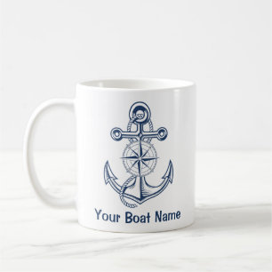 Mug Nom du bateau d'Ancres nautiques