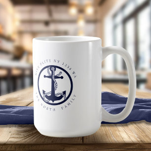 Mug Nom du bateau et Ancre Marine/Monnaie ID619