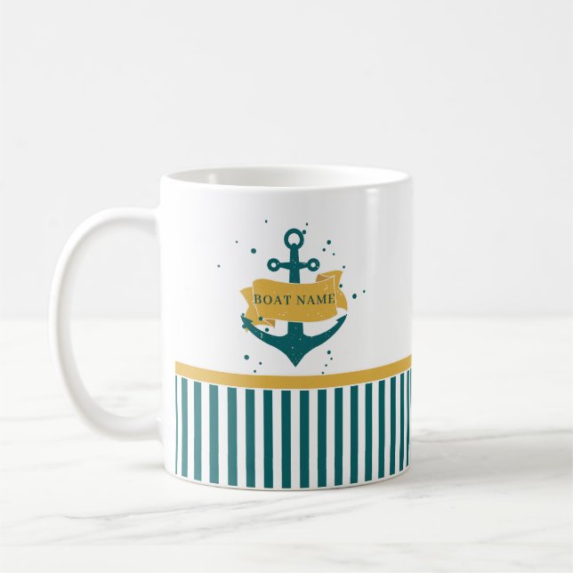 Mug Nom du bateau nautique Personnalisé (Gauche)