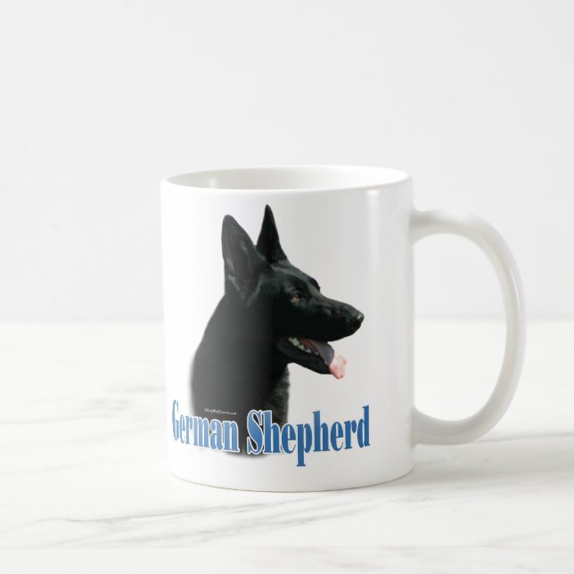 Mug Nom du berger allemand (noir) (Droite)