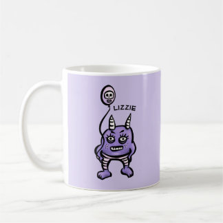 Mug Nom du caractère mignon démon violet du dessin