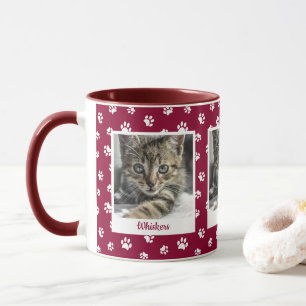 Mug Nom du chat mignon et photo Empreintes de pattes r